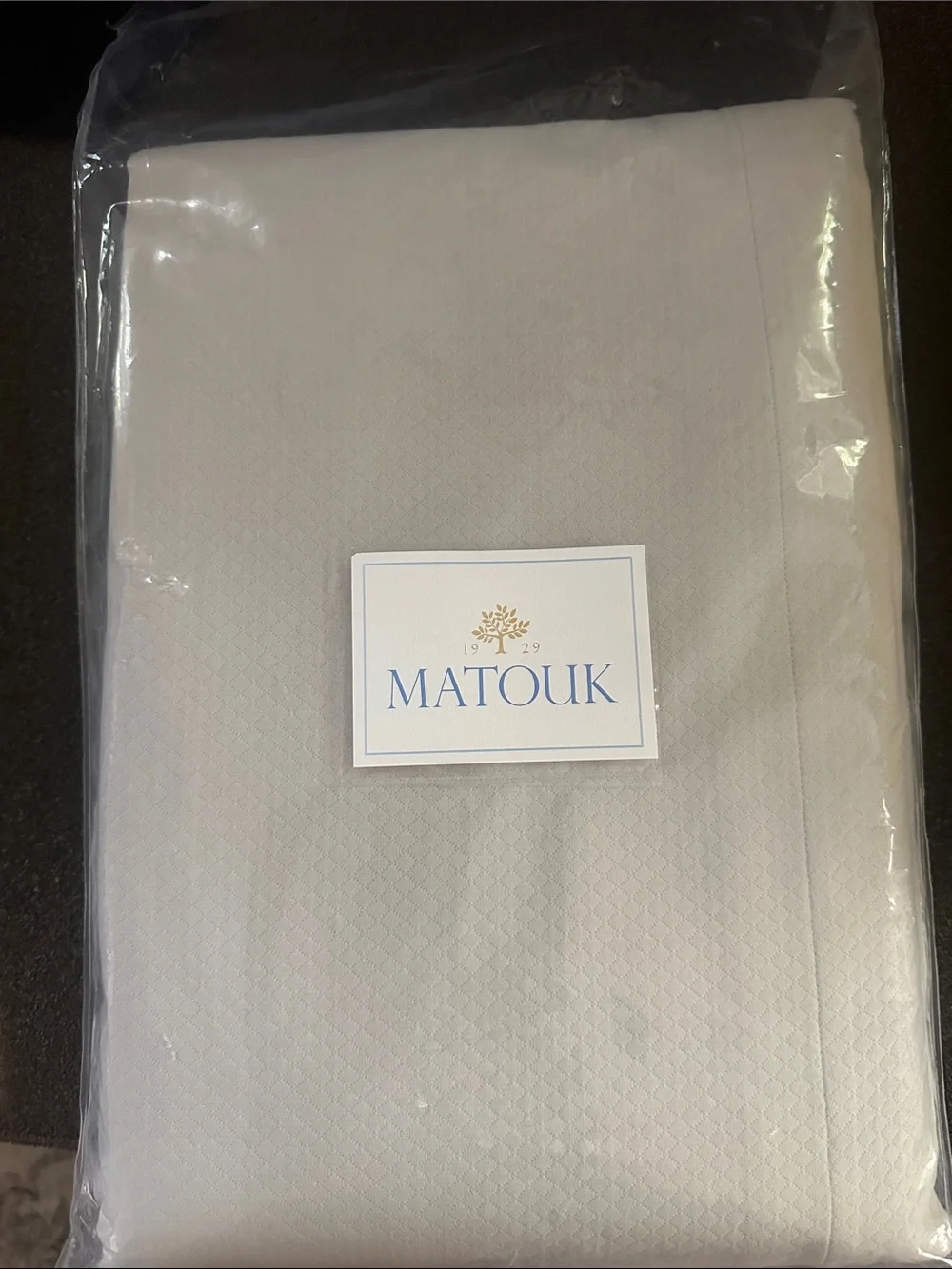 Matouk Elliot King Coverlet- Silver color 112 x 97